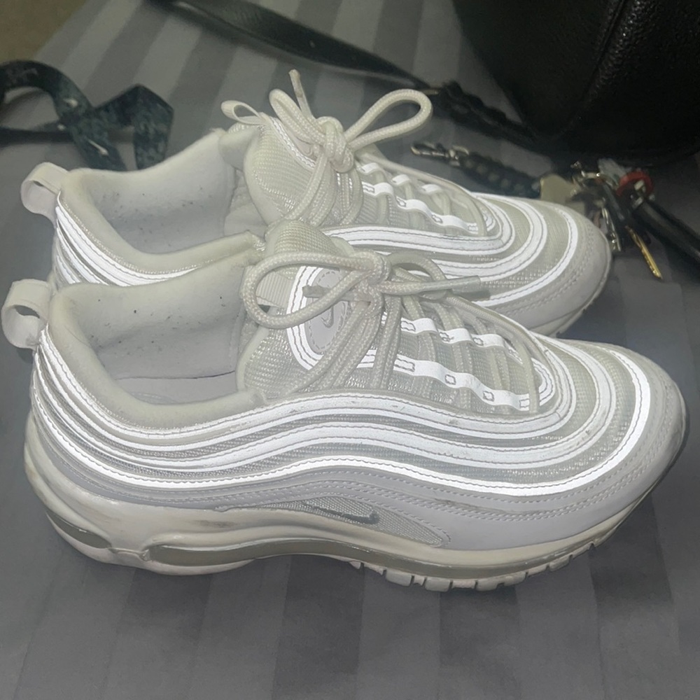 Nike air max 97 white pure platinum like new reflective 7.5 7 1/2